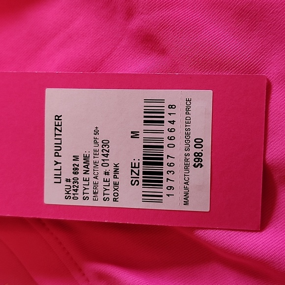 NWT Lilly Pulitzer long sleeve active tee. UPF 50+ .  Pink , size Medium - Picture 3 of 8